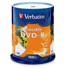Verbatim DVD-R 16x Inkjet Printable 100pk (P/N:95153)